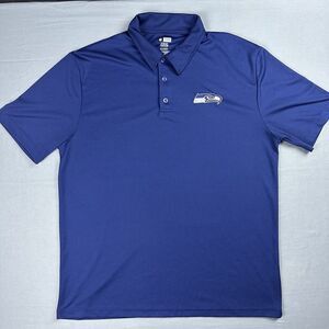 Seattle Seahawks Polo Shirt Mens XL Blue Short Sleeve Football Team Apparel